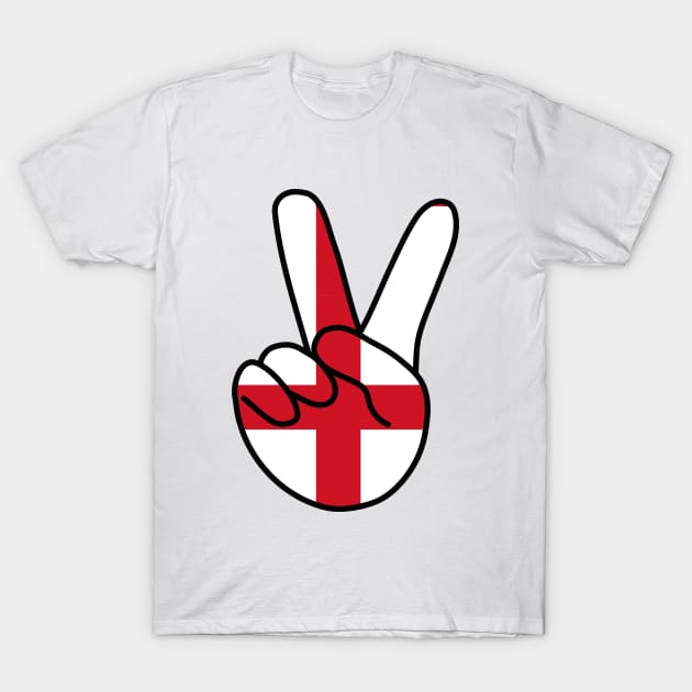 England Flag V Sign T-Shirt by DiegoCarvalho